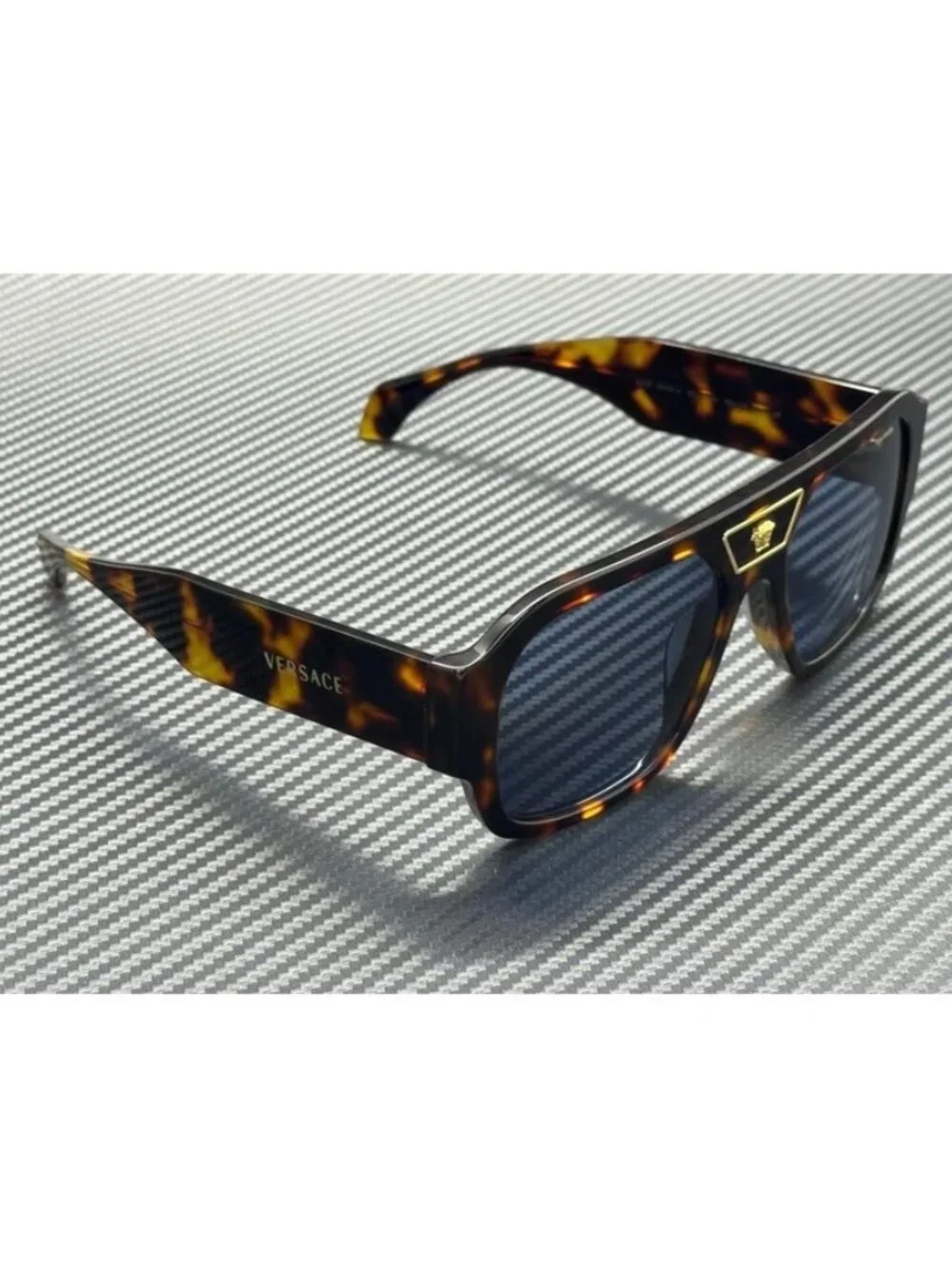 New Versace Men Havana Sunglasses 56-18-145